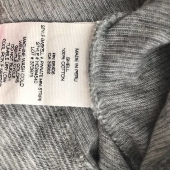 Theory MENS Gaskell Gray White pinstripe Short sleeve V Neck T-shirt XL - Picture 4 of 4